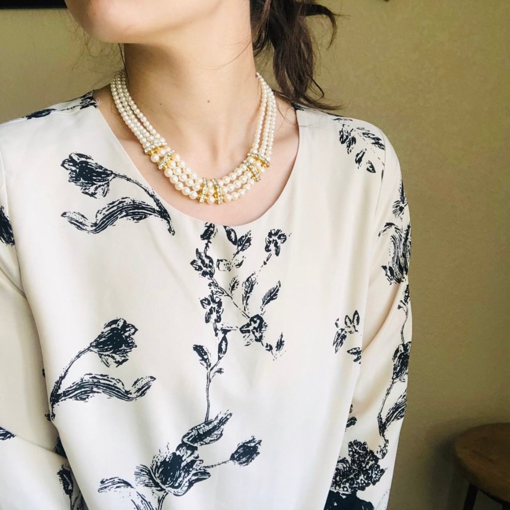 Vintage triple strand pearl necklace